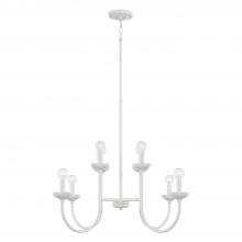  456181CE - 8-Light Chandelier in Matte White with Handcrafted Fluted Ceramic Accents