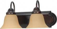  60/1264 - Ballerina - 2 Light 18" Vanity with Champagne Linen Washed Glass - Mahogany Bronze Finish