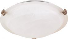  60/270 - 1 Light - 12" Flush with Alabaster Glass - Brushed Nickel Finish