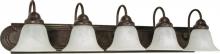  60/327 - Ballerina - 5 Light 36" Vanity w/ Alabaster Glass Bell Shades - Old Bronze