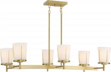  60/6538 - Serene - 6 Light Island Pendant - Natural Brass Finish