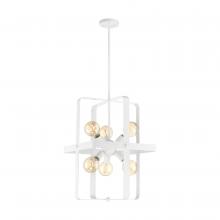  60/6723 - Prana - 6 Light Foyer Pendant - White Finish