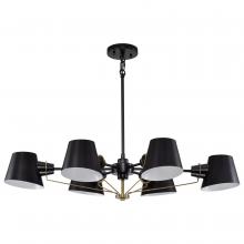  60/7386 - Baxter; 6 Light Oval Chandelier; Black with Burnished Brass