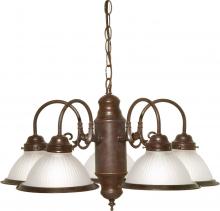  SF76/694 - 5 Light - Chandelier with Frosted Ribbed Glass - Old Bronze Finish