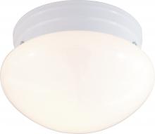  SF77/060 - 1 Light - 8" Flush with White Glass - White Finish