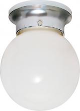  SF77/110 - 1 Light - 6" Flush with White Glass - Polished Chrome Finish