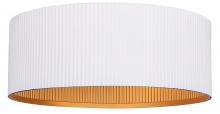  IFM1119A14WHG - REXTON 13.875 in. 2-Light 60-Watt Contemporary Matte White Flush Mount with Matte White with Gold Me