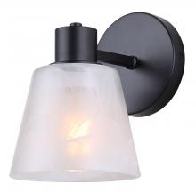  IVL1151A01BK - LUELLE 6 in. 1 Light Black Sconce with Clear Glass Shade