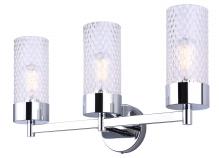  IVL1168A03CH - EDEN 6.25 in. 3 Light Chrome Vanity with Clear Textured Glass Shade