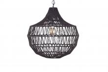  IPL2075B01BK - NEENA, Black Color, 1 Lt Black Cloth Cord and Chain Pendant, 25W Type A, 20" W x 21" H x 20&