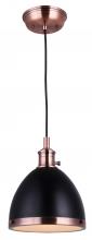  IPL409B01BKA - Esher 1 Light Pendant, Black Finish