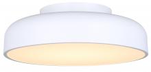  LFM281A14WH - ZARIA 13.88 in. 1 Light Integrated LED White Contemporary Flush Mount with White Metal Shade