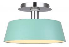  LFM263A13GRN - Jessa 12.75 in. 1 Light Integrated LED Teal Modern Flush Mount with Teal Metal Shade