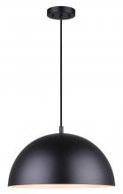  IPL734B01BK - Sadie 1 Light Pendant, Black Finish