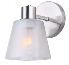  IVL1151A01BN - LUELLE 7.875 in. 1 Light Brushed Nickel Sconce with Alabaster Glass Shade