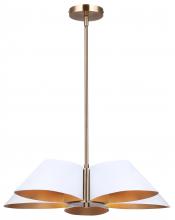 Canarm ICH1146A05WHG - DAXTON, MWH + GD Color, 5 Lt Rod Chandelier, 60W Type A, 22" W x 7.875 - 55.875" H