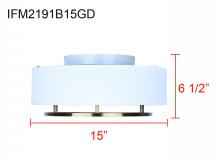  IFM2191B15GD - BONNIE, IFM2191B15GD, 2 Lt Flush Mount, White Fabric Shade, 60W Type A, 15inch W x 6.5inch H