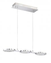  PF65-3LBR-CH - MILAN series 3 Light LED Bar in a Chrome finish with Clear Mesh diffusers