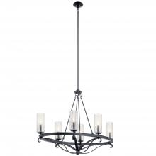  52010BK - Krysia™ 6 Light Oval Chandelier Black