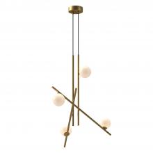  CH89832-BG/GO - Amara 32-in Brushed Gold/Glossy Opal Glass LED Chandeliers