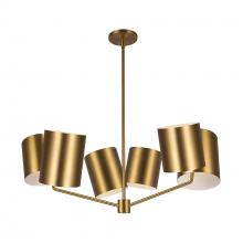  CH58830-BG - Keiko 30-in Brushed Gold 6 Lights Chandelier