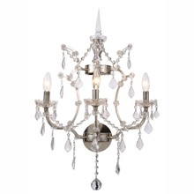  1138W17PN/RC - Elena 3 light polished Nickel Wall Sconce clear Royal Cut crystal