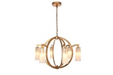  1542D36GI - Harlow Nights 6 Light Golden Iron Chandelier