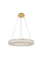  3503D23G - Monroe Integrated LED Chip Light Gold Chandelier Clear Royal Cut Crystal