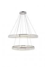  3503D42C - Monroe Integrated LED Light Chrome Chandelier Clear Royal Cut Crystal