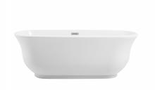  BT10267GW-BNK - 67 inch Soaking Bathtub in Glossy White with Brushed Nickel Trim