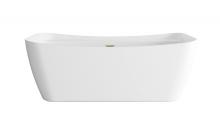  BT10467GW-BGD - 67 inch Soaking Bathtub in Glossy White with Brushed Gold Trim