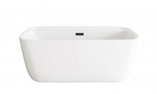  BT10559GW-MBK - 59 inch Soaking Bathtub in Glossy White with Matte Black Trim