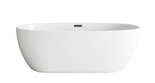  BT10770GW-MBK - 77 inch Soaking Bathtub in Glossy White with Matte Black Trim