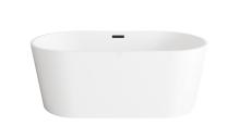  BT30159GW-MBK - 59 inch Bathtub in Glossy White with Matte Black Trim