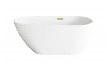  BT30259GW-BGD - 59 inch Bathtub in Glossy White with Brushed Gold Trim