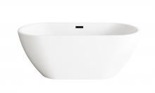  BT30359GW-MBK - 59 inch Bathtub in Glossy White with Matte Black Trim