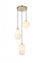  LD2269SG - Gene 17.5 Inch Pendant Frosted White in Satin Gold