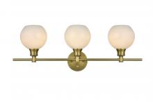  LD2319SG - Collier 3 Light Satin Gold and Frosted White Glass Wall Sconce