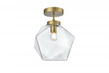  LD2346SG - Lawrence 10 Inch Flush Mount Clear Shade in Satin Gold