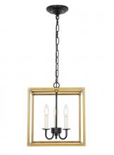  LD6105D12BRBK - Eclipse 3 Light Brass and Black Pendant