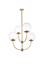  LD652D30BR - Lennon 31.5 Inch Pendant in Brass with Clear Shade