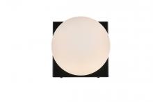  LD7303W6BLK - Jaylin 1 Light Black and Frosted White Bath Sconce