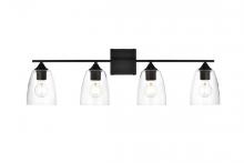  LD7309W34BLK - Harris 4 Light Black and Clear Bath Sconce