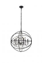  LD8801D25BK - Cordelia 6 Light Black Crystal Pendant