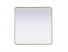  MR8A3636BRA - Contour Metal Rectangle Mirror 36x36 in Brass