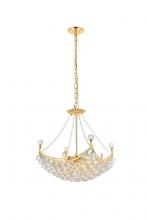  V9800D20G/RC - Corona 8 Light Gold Chandelier Clear Royal Cut Crystal