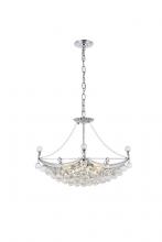  V9800D24C/RC - Corona 6 Light Chrome Chandelier Clear Royal Cut Crystal