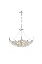  V9800D28C/RC - Corona 8 Light Chrome Chandelier Clear Royal Cut Crystal