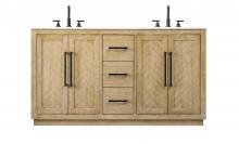  VF29060DLO - 60 inch Double Bathroom Vanity in Linen Oak