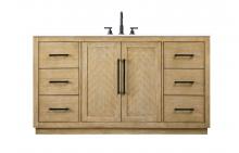  VF29060LO - 60 inch Single Bathroom Vanity in Linen Oak